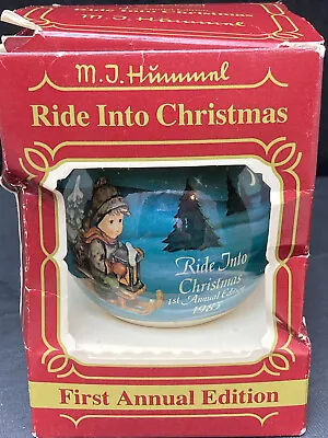 Ride Into Christmas 1983 M J Hummel 1st Annual Edition Glass Ornament By GOEBEL • $28.50