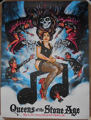 Queens Of The Stone Age 2018 Madison WI Print Poster Zeb Love Signed AP #d /50 • $108.52