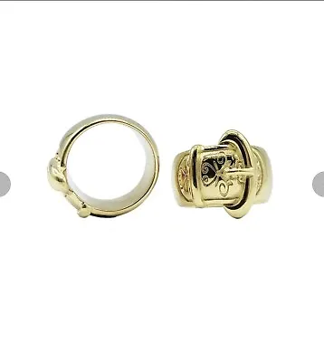£29.99 • Buy Buckle Ring  Chunky Stainless Steel 18k Gold Plated Heavy Metal Ring  No Tarnish