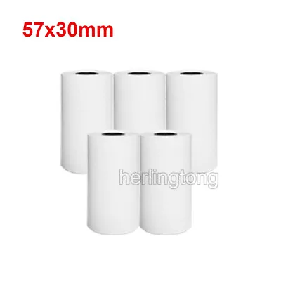 5-10 Rolls 57mm X 30mm Thermal Paper For PeriPage Photo A6 Mini Printer Paper • $7.82