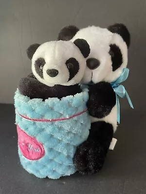 Panda With Cub Longbo China Plushies In Pencil Container~ I Love You • $16