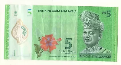 Malaysia - 5 Ringgit Polymer Banknote - # AK8357501 • $2.50