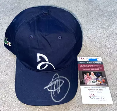 Novak Djokovic Signed Lacoste Hat Cap Wimbledon Us Open Australian 2023 Jsa ! • $1025.46