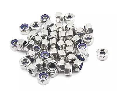 35Pcs M5 X 0.8Mm 304 Stainless Steel Nylon Inserted Hex Lock Nuts • $12.10