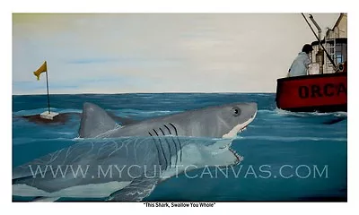 JAWS Art Print Poster Quint Hooper Brody DVD McFarlane Blu Ray Book Orca Model • $28