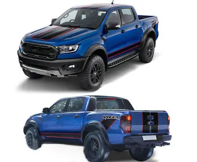 Racing Stripes Side Door Trunk Stickers For Ford Ranger 2012-2022 Hood Roof Rear • $118.90