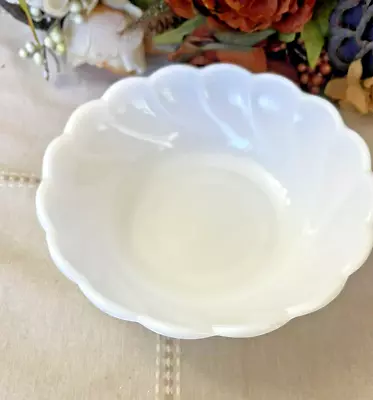 Milk Glass Swirled Small Serving Bowl; Open Footed Bowl • $14