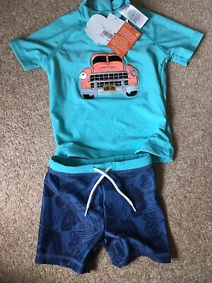 Next Boys UV Sun Protection Suit Car 2piece 12-18 Months BNWT • £7.50