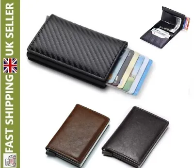 £5.78 • Buy Wallet Card Holder Mens Leather Metal RFID Blocking Slim Men Credit Money Clip