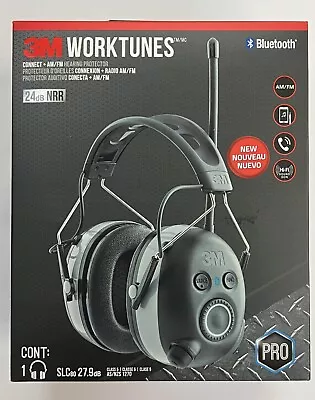 3M WorkTunes Connect + AM/FM Plastic Hearing Protection Earmuffs With Bluetooth • $49.99