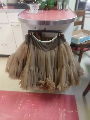 Model Double Two-Tone Brown Ruffle Ultra Full  Square Dance Petticoat Medium • $35