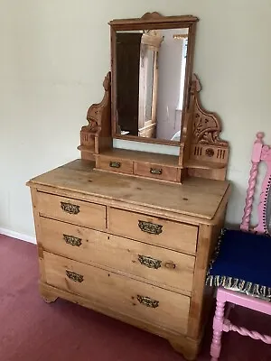 Antique  Mirrored Drawer Vanity Dressing Table Chest Of Drawers • £70