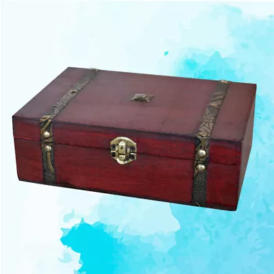 Vintage Jewelry Box Wooden Treasure Box Jewellery Storage Box Case Organizer • $18.49