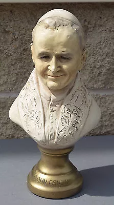 + Vintage Color Plaster Statue / Bust Of Pope John Paul II (CF#15) Church  • $220
