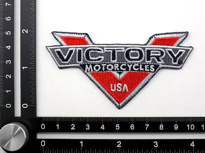 VICTORY MOTORCYCLES USA EMBROIDERED PATCH IRON/SEW ON ~3-7/8'' X 2  CROSS ROADS • $6.99