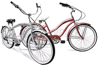 26  Beach Cruiser 7 Speed Shimano Steel Frame Stainless Steel Spokes Fenders • $399.99