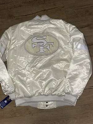 2023 Starter San Francisco 49ers Jacket Satin Men SIZE XL Cream Off White Retro • $200