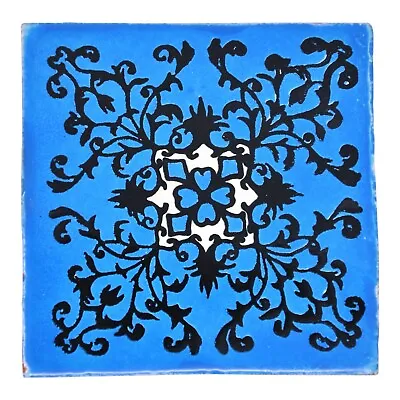 Alberto - Handmade Mexican Ceramic Talavera Large 10.5cm Tile Ethically Sourced • £1.99