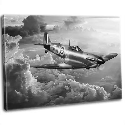 £29.99 • Buy RAF WW2 Military Spitfire Canvas Print Framed Digital Painting Art Picture 4.B&W