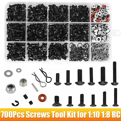 700PCS Metal Screws Box Repair Tool Kit For 1:10 1:8 RC Crawler Car HSP Traxxas • $23.48