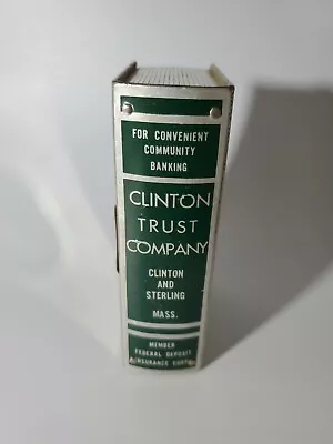 Vintage Clinton Trust Co. METAL COIN BOOK BANK No Key-Standard Thrift Co • $59.86