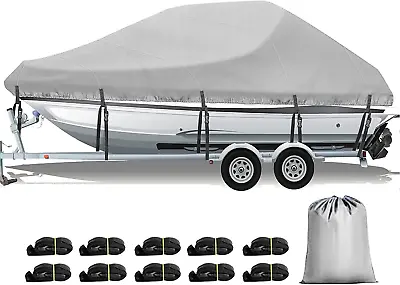 Boat Cover 20-22Ft Waterproof Oxford Heavy Duty 600D Polyeste Fit Bass Fishing V • $98.99