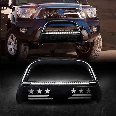 With LED Light Bar Front Bumper Grille Guard For 05-15 Toyota Tacoma • $129.99