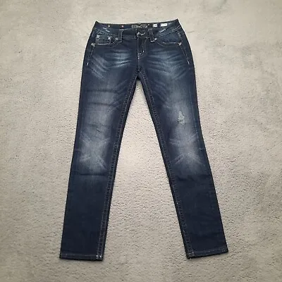 Miss Me Signature Rise Skinny Jeans Womens 28 Blue Dark Wash Denim Pants 30x31 • $38.95