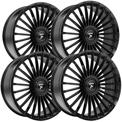 (Set Of 4) Fittipaldi FS370B 22x9.5 5x108/5x4.5  +38mm Gloss Black Wheels Rims • $1400