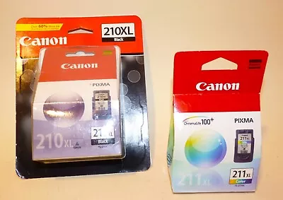 Canon Pixma 211xl Color Ink And Pixma 210xl Black Ink Cartridges Factory Sealed • $19.50