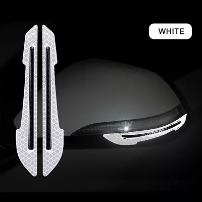 $2.73 • Buy 2x Carbon Fiber Side Mirror Warning Reflective Sticker Car Accessories Silver