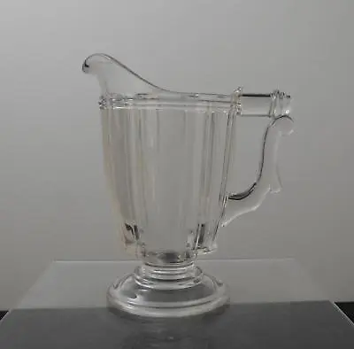 Vintage Clear Glass Etched Flowers Pot Creamer Pitcher 6 1/8  W14 • $30.79