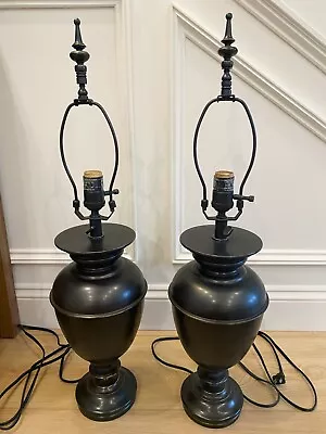 Pair Of Heavy Antique Brass Restoration Hardware Table Lamps • $269.99