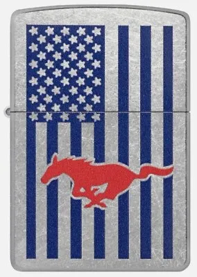 Zippo Ford Mustang American Flag Street Chrome Windproof Lighter 48754 • $25.45