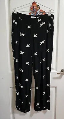 SASS + BIDE Printed Pants In Black + White Size 14 *faults* • $39