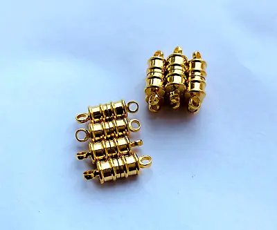 10 Pcs Strong Magnetic Jewellery Clasps Necklace Gold Plated 17x6mm UK SHOP • £5.49