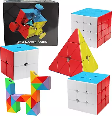 TUNJILOOL Speed Cube Set 2X2 3X3 4X4 Pyramid Cube 24 Blocks Twisty Ruler Mag... • $40.45