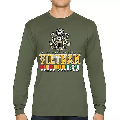 Vietnam War Proud Veteran Long Sleeve T-shirt American Army Vet DD 214 Patriot  • $25.95