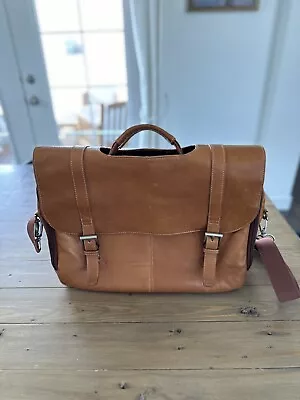 Wilsons Leather Vintage Cognac Executive Briefcase Cross Body Computer Bag • $39.99