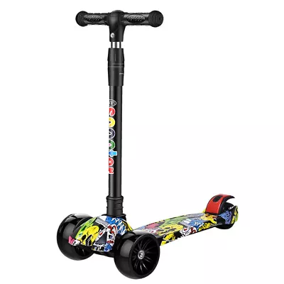 3colors 3 Wheel KickScooter LED Adjustable Height T-bar Glider For Toddler Kids • $38.99