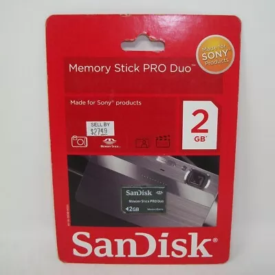 SanDisk 2GB Memory Stick Pro Duo MagicGate SDMSPD-2048-A11C For Sony Products • $16.99