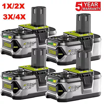 2PACK Battery & Charger For RYOBI P108 18V 9.0Ah 8.0AH High Capacity Lithium-ion • £119.93