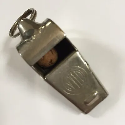 Vintage NAPED Metal WHISTLE Made In Taiwan With CORK BALL Sports Military WORKS • $14.96