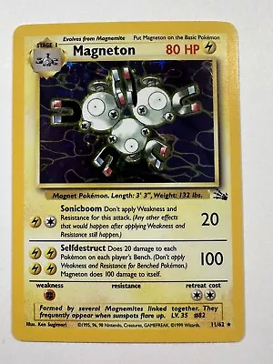 Magneton - 11/62 - Pokemon Fossil Unlimited Holo Rare Card WOTC • $0.99