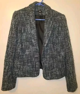 Mossimo Blue Tweed Wool Blend Single Button Blazer Jacket Small • $19.99