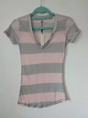 BNWT Majestic Filatures Paris Grey Pink Supima Cotton Short Sleeve T-Shirt Sz 1 • $34.84