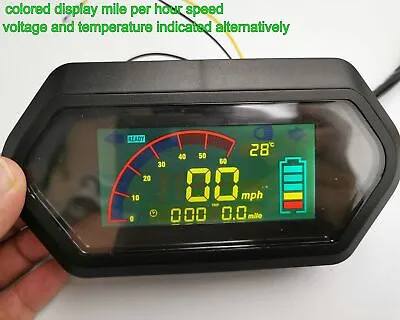 48v-72v LCD Display MPH Speedometer+Battery Level For Electric Bike Scooter • $79.99