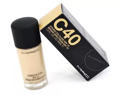 MAC Studio Fix Fluid SPF 15 Foundation ~C40~ Full Size [New In Box] • $19.82