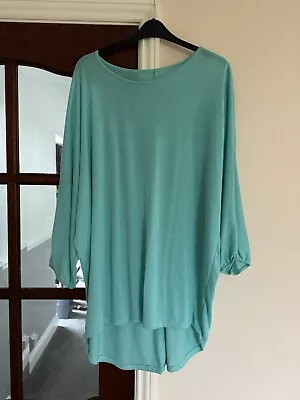 Made In Italy Mint Soft Feel Tunic Top Size 19 20 22 24 • £8