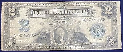 1899 Two Dollar Bill $2 Large Size Silver Certificate Circulated #52086 • $279.99